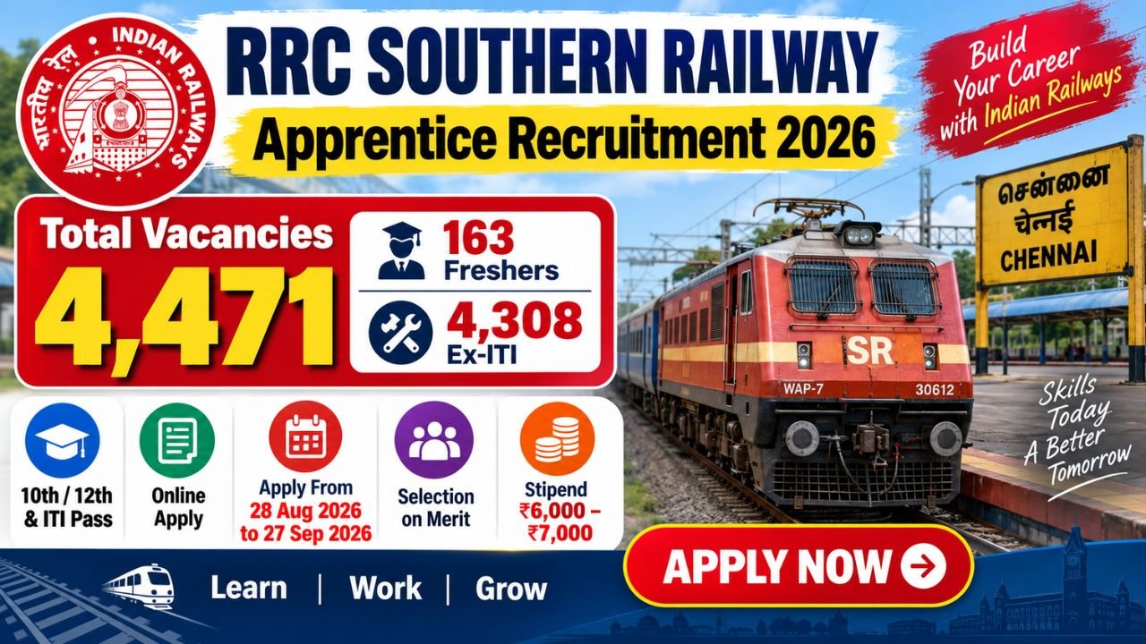 Railway RRC Southern Railway Apprentice Recruitment 2026